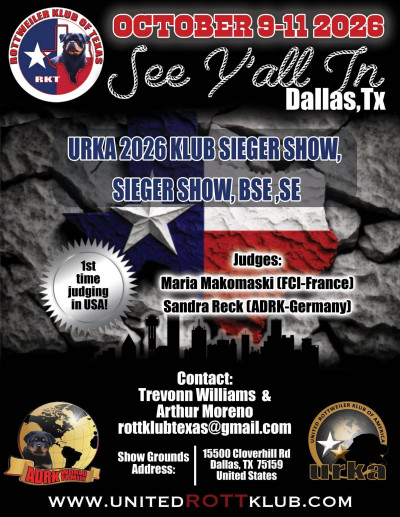 URKA inc. 2026 KlubSieger Show, Sieger Show, BSE, SE